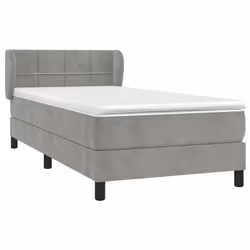 Giroletto a Molle con Materasso Grigio Chiaro 90x190 cm Vellutocod mxl 74107 - Vista aggiuntiva 3