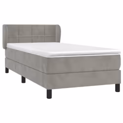 Giroletto a Molle con Materasso Grigio Chiaro 100x200cm Vellutocod mxl 74109 - Vista aggiuntiva 3