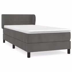 Giroletto a Molle con Materasso Grigio Scuro 100x200 cm Vellutocod mxl 98120 - Vista aggiuntiva 2
