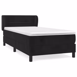 vidaXL Giroletto a Molle con Materasso Nero 100x200 cm in Velluto - Vista aggiuntiva 2