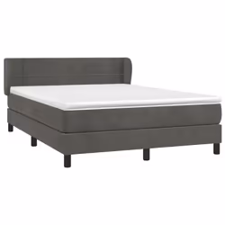 Giroletto a Molle con Materasso Grigio Scuro 140x190 cm Vellutocod mxl 98124 - Vista aggiuntiva 3