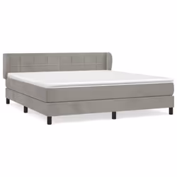 vidaXL Giroletto a Molle con Materasso Grigio Chiaro 180x200cm Velluto - Vista aggiuntiva 2