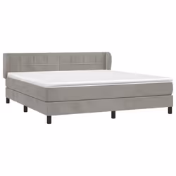 vidaXL Giroletto a Molle con Materasso Grigio Chiaro 180x200cm Velluto - Vista aggiuntiva 3