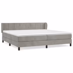 vidaXL Giroletto a Molle con Materasso Grigio Chiaro 200x200cm Velluto - Vista aggiuntiva 2
