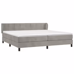 vidaXL Giroletto a Molle con Materasso Grigio Chiaro 200x200cm Velluto - Vista aggiuntiva 3