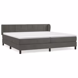 vidaXL Giroletto a Molle con Materasso Grigio Scuro 200x200 cm Velluto - Vista aggiuntiva 2