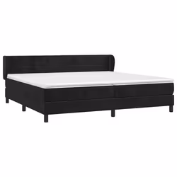 vidaXL Giroletto a Molle con Materasso Nero 200x200 cm in Velluto - Vista aggiuntiva 3