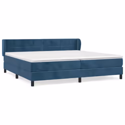 Giroletto a Molle con Materasso Blu Scuro 200x200 cm in Vellutocod mxl 122049 - Vista aggiuntiva 2