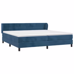 Giroletto a Molle con Materasso Blu Scuro 200x200 cm in Vellutocod mxl 122049 - Vista aggiuntiva 3