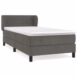 Giroletto a Molle con Materasso Grigio Scuro 90x190 cm Vellutocod mxl 74116 - Vista aggiuntiva 2