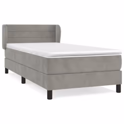 vidaXL Giroletto a Molle con Materasso Grigio Scuro 90x200 cm Velluto - Vista aggiuntiva 2