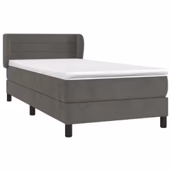 Giroletto a Molle con Materasso Grigio Scuro 100x200 cm Vellutocod mxl 122047 - Vista aggiuntiva 3