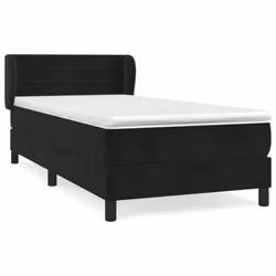 vidaXL Giroletto a Molle con Materasso Nero 100x200 cm in Velluto - Vista aggiuntiva 2