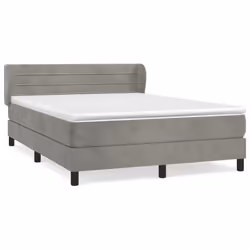 Giroletto a Molle con Materasso Grigio Chiaro 140x190cm Vellutocod mxl 74115 - Vista aggiuntiva 2
