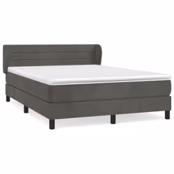vidaXL Giroletto a Molle con Materasso Grigio Scuro 140x190 cm Velluto - Vista aggiuntiva 2