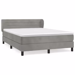 Giroletto a Molle con Materasso Grigio Chiaro 140x200cm Vellutocod mxl 74114 - Vista aggiuntiva 2