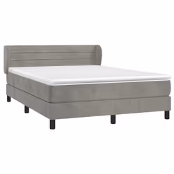 Giroletto a Molle con Materasso Grigio Chiaro 140x200cm Vellutocod mxl 74114 - Vista aggiuntiva 3