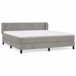 vidaXL Giroletto a Molle con Materasso Grigio Chiaro 160x200cm Velluto - Vista aggiuntiva 2