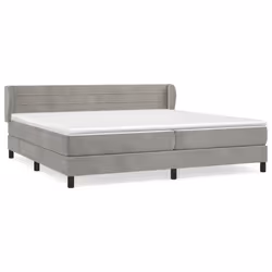 vidaXL Giroletto a Molle con Materasso Grigio Chiaro 200x200cm Velluto - Vista aggiuntiva 2