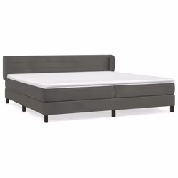 vidaXL Giroletto a Molle con Materasso Grigio Scuro 200x200 cm Velluto - Vista aggiuntiva 2