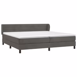 vidaXL Giroletto a Molle con Materasso Grigio Scuro 200x200 cm Velluto - Vista aggiuntiva 3