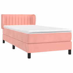 vidaXL Giroletto a Molle con Materasso Rosa 80x200 cm in Velluto - Vista aggiuntiva 3
