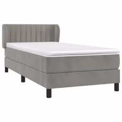Giroletto a Molle con Materasso Grigio Chiaro 90x190 cm Vellutocod mxl 122360 - Vista aggiuntiva 3