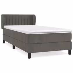 Giroletto a Molle con Materasso Grigio Scuro 90x190 cm Vellutocod mxl 98137 - Vista aggiuntiva 2