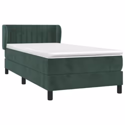 Giroletto a Molle con Materasso Verde Scuro 90x190 cm Vellutocod mxl 98130 - Vista aggiuntiva 3