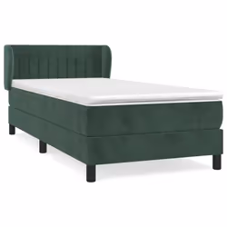 Giroletto a Molle con Materasso Verde Scuro 90x200 cm Vellutocod mxl 98131 - Vista aggiuntiva 2