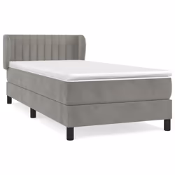 Giroletto a Molle con Materasso Grigio Chiaro 100x200cm Vellutocod mxl 122051 - Vista aggiuntiva 2