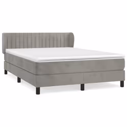 Giroletto a Molle con Materasso Grigio Chiaro 140x190cm Vellutocod mxl 122055 - Vista aggiuntiva 2