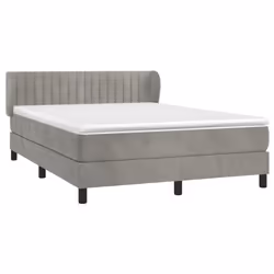 Giroletto a Molle con Materasso Grigio Chiaro 140x190cm Vellutocod mxl 122055 - Vista aggiuntiva 3