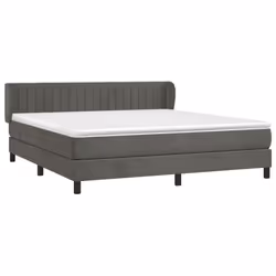 Giroletto a Molle con Materasso Grigio Scuro 160x200 cm Vellutocod mxl 74118 - Vista aggiuntiva 3