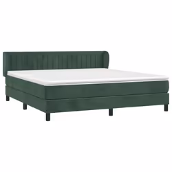 Giroletto a Molle con Materasso Verde Scuro 160x200 cm Vellutocod mxl 74121 - Vista aggiuntiva 3
