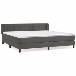 vidaXL Giroletto a Molle con Materasso Grigio Scuro 200x200 cm Velluto - Vista aggiuntiva 2