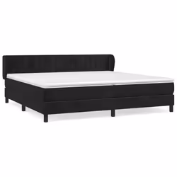 vidaXL Giroletto a Molle con Materasso Nero 200x200 cm in Velluto - Vista aggiuntiva 2
