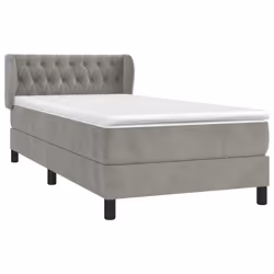 Giroletto a Molle con Materasso Grigio Chiaro 90x190 cm Vellutocod mxl 74124 - Vista aggiuntiva 3