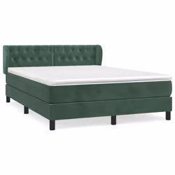 Giroletto a Molle con Materasso Verde Scuro 140x190 cm Vellutocod mxl 122059 - Vista aggiuntiva 2