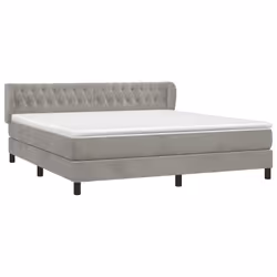 Giroletto a Molle con Materasso Grigio Chiaro 160x200cm Vellutocod mxl 122060 - Vista aggiuntiva 3