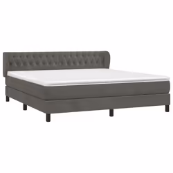 vidaXL Giroletto a Molle con Materasso Grigio Scuro 160x200 cm Velluto - Vista aggiuntiva 3