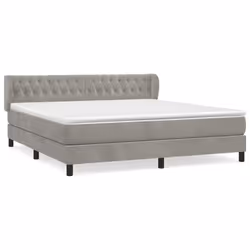 Giroletto a Molle con Materasso Grigio Chiaro 180x200cm Vellutocod mxl 122061