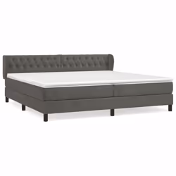 vidaXL Giroletto a Molle con Materasso Grigio Scuro 200x200 cm Velluto - Vista aggiuntiva 2