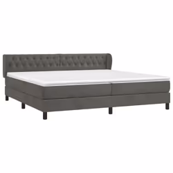 vidaXL Giroletto a Molle con Materasso Grigio Scuro 200x200 cm Velluto - Vista aggiuntiva 3