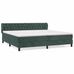 Giroletto a Molle con Materasso Verde Scuro 200x200 cm Vellutocod mxl 98146 - Vista aggiuntiva 2