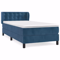 vidaXL Giroletto a Molle con Materasso Blu Scuro 80x200 cm in Velluto - Vista aggiuntiva 2