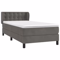 Giroletto a Molle con Materasso Grigio Scuro 90x190 cm Vellutocod mxl 74133 - Vista aggiuntiva 3