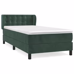 Giroletto a Molle con Materasso Verde Scuro 90x190 cm Vellutocod mxl 74132 - Vista aggiuntiva 2