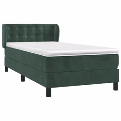 Giroletto a Molle con Materasso Verde Scuro 90x190 cm Vellutocod mxl 74132 - Vista aggiuntiva 3