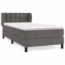Giroletto a Molle con Materasso Grigio Scuro 90x200 cm Vellutocod mxl 74134 - Vista aggiuntiva 2